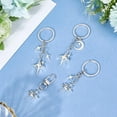 thumbnail image 3 of 1 Box 4Pcs 4 Styles Star Charm Key Chain Silver Moon Keychain Metal Alloy Stars Aesthetic Car Keys Holder Decorative Chain Clasp Keyrings for Purse Handbag Backpack Cellphone Accessories for DIY, 3 of 6