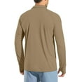 thumbnail image 5 of WTOBBY Men's Raglan Sleeve Performance Shirt with UPF 50+ Sun Block, Lightweight Long Sleeve, and Golf-Ready Design for Breathable Summer Wear ,Brown L, 5 of 7