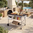 thumbnail image 2 of ELLEGNT Fits 18" & 22" Weber Kettle – Outdoor Grill Table with Wire Rack, Includes Garbage Can, 2 of 10