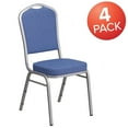 thumbnail image 4 of 4 Pk. HERCULES Series Crown Back Stacking Banquet Chair in Blue Fabric - Silver Frame, 4 of 9