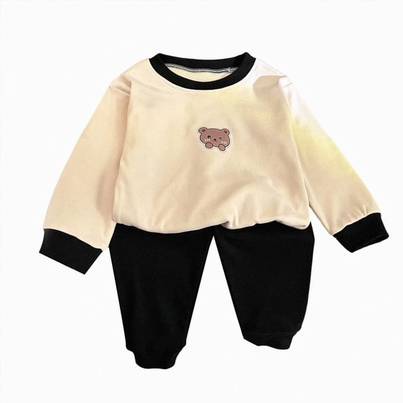 masbird Pajamas Sets Viscose from Bamboo Toddler Girls Boys Snug Fit Pjs Kids Short Sleeve Graphic Top & Pants Breathable Sleepwear(Coffee,6-12 M)