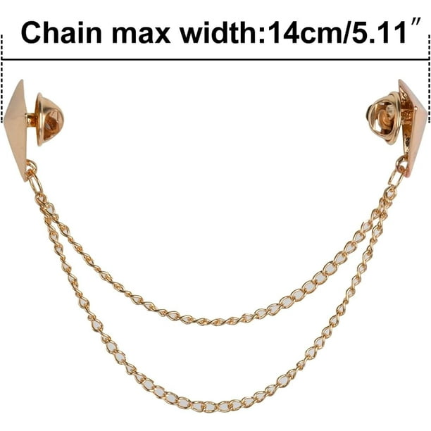 Double brooch with chain best sale