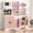 Pink, variant on OLAKIDS Kids Kitchen Playset, Cooking Toy Kitchen Set with Coffee Machine Stove Removable Sink Microwave Storage Cabinet, Simulation Wooden Play Kitchen for Toddler Boys Girls (Cream White)