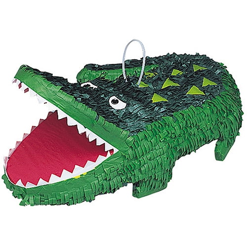 Unique Industries Green Graphic Prints Asymmetrical Birthday Alligator Pinata, 13' x 4'
