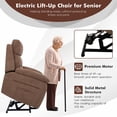 thumbnail image 5 of Costway Power Lift Recliner Chair Sofa w/ Side Pocket & Remote Control Brown, 5 of 11