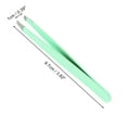 thumbnail image 2 of Unique Bargains 1 Pc Solid Color Flat Edge Eyebrow Tweezer for Bathroom Travel Hotel Green Stainless Steel, 2 of 3