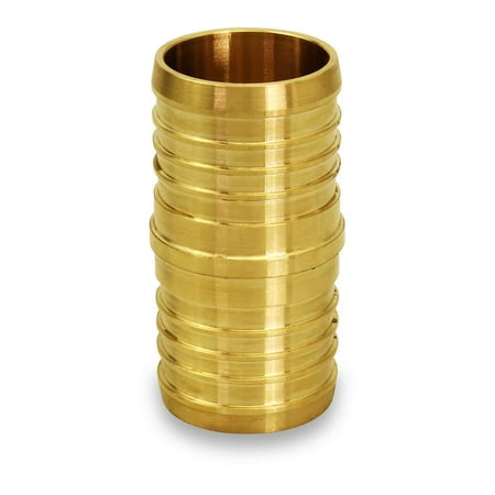 PEX X PEX Straight Coupling Barb Pipe Fitting, 5/8 Inch Brass (10