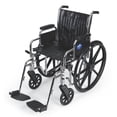 thumbnail image 1 of Silla de ruedas Medline Excel 2000, asiento de 45 cm de ancho, brazos a la altura de un escritorio, reposapiés abatibles, estructura cromada, 1 of 1
