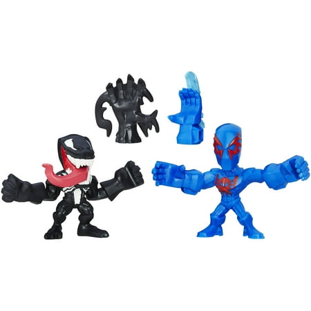 Marvel Super Hero Mashers Micro Spider-Man 2099 and Venom Action Figures, 2 Pack