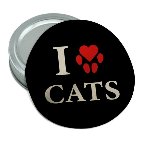 I Love Cats Heart with Paw Print Round Rubber Non-Slip Jar Gripper Lid Opener