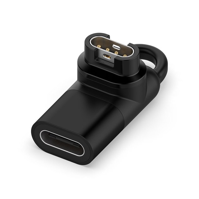 Matsuzay Adaptador de de reloj de pulsera, accesorios convertidores de carga de aleación de aluminio TPU con cabezal doblado de 90 grados Relojes inteligentes Negro Tipo-C