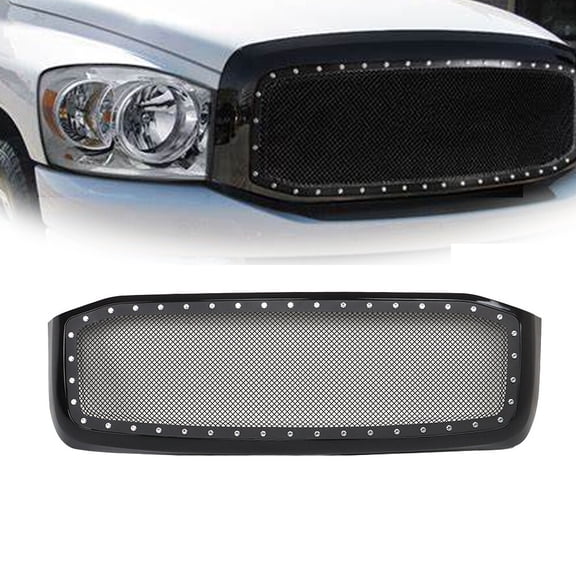 For Dodge Ram 1500 2006-2008 Front Upper Grille Modify Grill Black Mesh Steel