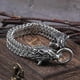 thumbnail image 3 of Pulsera con dije de lobo vikingo de roca para hombre, cadena de malla de acero inoxidable, pulseras punk de lobo dorado, joyería de motociclista de 21 cm, 3 of 5