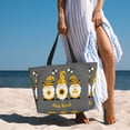 thumbnail image 2 of Japuie Bee Kind Print Large Capacity Beach Travel Bag,Waterproof Beach Totes Bags for Women Men,Foldable Pool Bag with Zipper, 2 of 5