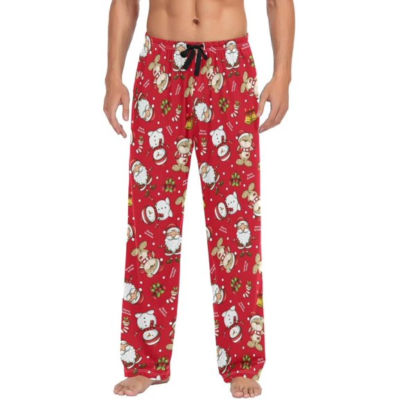GZHJMY Christmas Snowman Pajama Pants for Men, Lounge Pants Lightweight Men Pajama Bottoms with Drawstring Pockets, Christmas New Year Birthday Gifts, Small