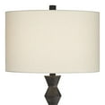 thumbnail image 4 of 360 Lighting Timberline 32" Tall Faceted Base Large Modern End Table Lamp Black Finish Single White Shade Living Room Bedroom, 4 of 8