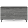 thumbnail image 2 of Mod-Arte Lyon Modern Wood  6-Drawer Double Dresser in Gray, 2 of 5