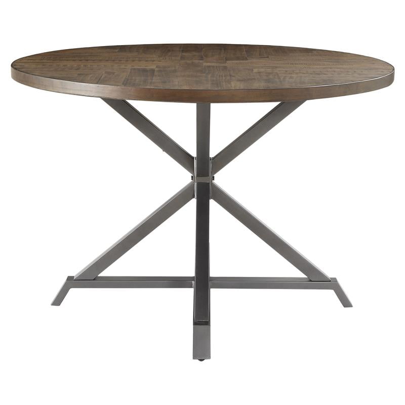 Lexicon Fideo Transitional Wood Dining Room Round Table in Burnished