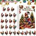 thumbnail image 1 of Rooster Themed Advent Calendar Ornament Set Featuring Santa Hat And Scarf Design For Festive Holiday Countdown Celebration With 24 Unique Decorative, 1 of 6