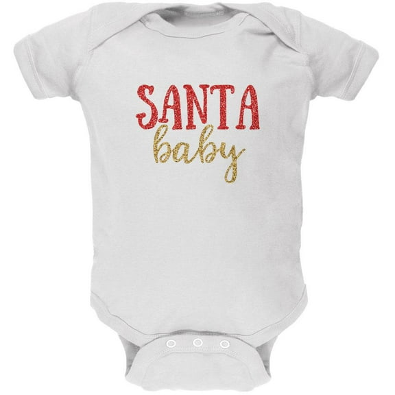 Christmas Santa Baby Soft Baby One Piece White 12 Month