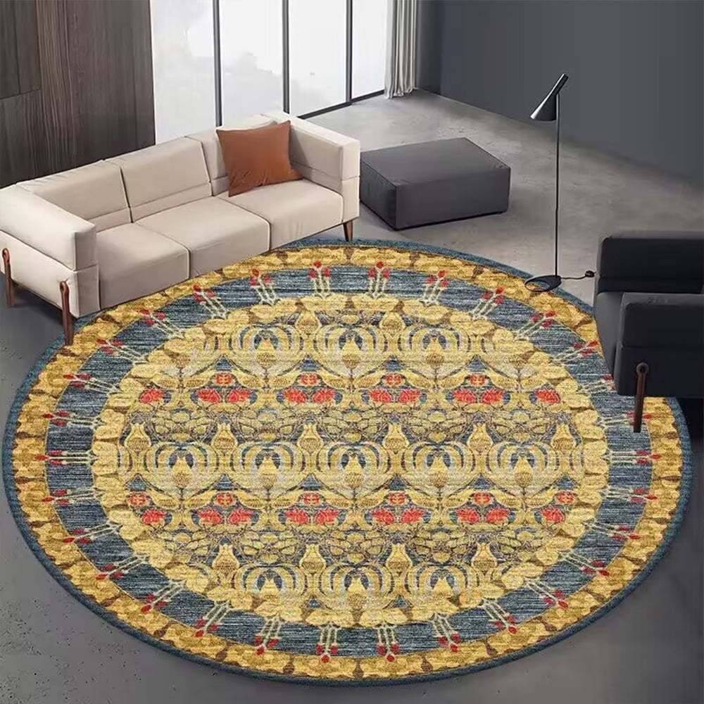 Ethic Style Floral Area Rug NonSlip Absorbent EasyCleaning Small Bath
