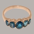 thumbnail image 5 of LBG British Made 14k Rose Gold Natural London Blue Topaz Womens Anniversary Ring - 33 size options - Size 6.75, 5 of 6