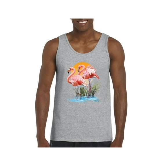 MmF - Men's Tank Top for Men, up to Men Size 3XL - Flamingo