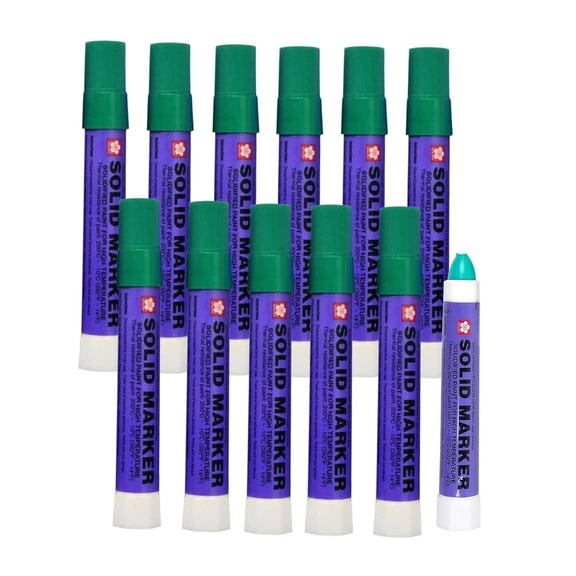 Sakura Solid Paint Markers - Permanent Marker Paint Pens - Window, Wood, & Glass Marker - Green Paint - 12 Pack