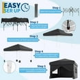 thumbnail image 4 of 10x10 Pop Up Canopy Tent with 4 Waterproof Sidewalls,Instant Setup Portable Outdoor Canopy for Camping,Beach,Backyard,Party - Includes Carry Bag,Stakes & Guy Ropes, 4 of 7