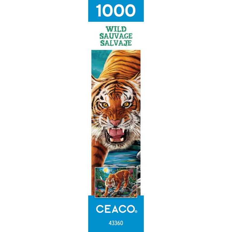 Ceaco 1000 Piece Wild Night Tigers Interlocking Jigsaw Puzzle