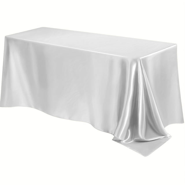 Water Table Cover Seamless Satin Rectangular 60x84 Inches Polyester Fabric Dining Table Cover for Restaurant Wedding Banquet Party Event Decoration