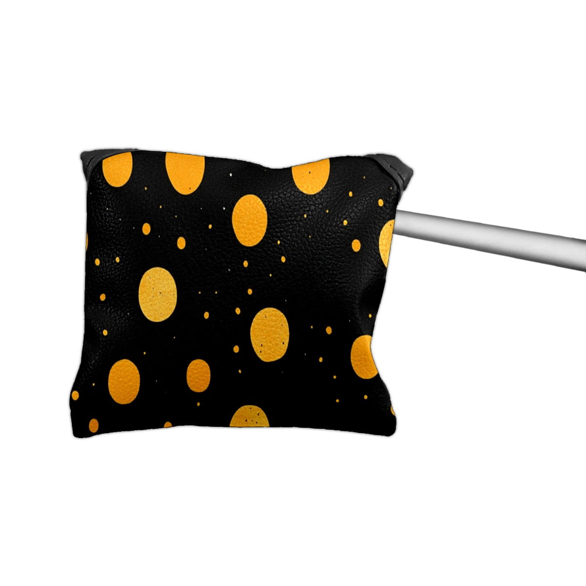 Golf Mallet Putter Cover Premium Leather Waterproof Golf Putter Head Cover with Magnetic Closure Yellow Polka Dots
