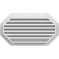 thumbnail image 4 of 24"W x 22"H Horizontal Elongated Octagon (29"W x 27"H Frame Size): Functional, PVC Gable Vent w/ 1" x 4" Flat Trim Frame, 4 of 14