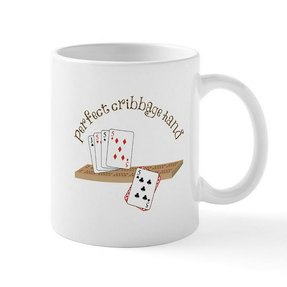 CafePress - Perfect Cribbage Hand Mugs - 11 oz Ceramic Mug - Novelty Coffee Tea Cup