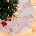 thumbnail image 5 of SKYSONIC Pink Marble Christmas Tree Skirt 48" Christmas Decorations Indoor Outdoor Tree Skir for Home Holiday Party Decorations Gift, 5 of 5