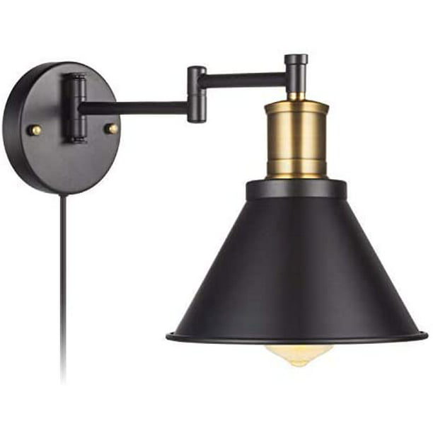 Arcomead Swing Arm Wall Lamp Plug In, Bedside Reading Wall Lamps