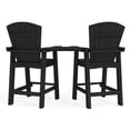 thumbnail image 3 of JEAREY Outdoor Tall Adirondack Chair Set of 2 with Connecting Tray Black, 3 of 5
