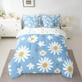 thumbnail image 2 of Homewish Vibrant Flower Bedding Comforter Set 7 Pieces for Kid, Groovy Daisy Floral Full Bedding Set, Kawaii Blue Cartoon Reversible Fitted Sheet Flat Sheet, Super Cozy Room Decor, 2 of 7