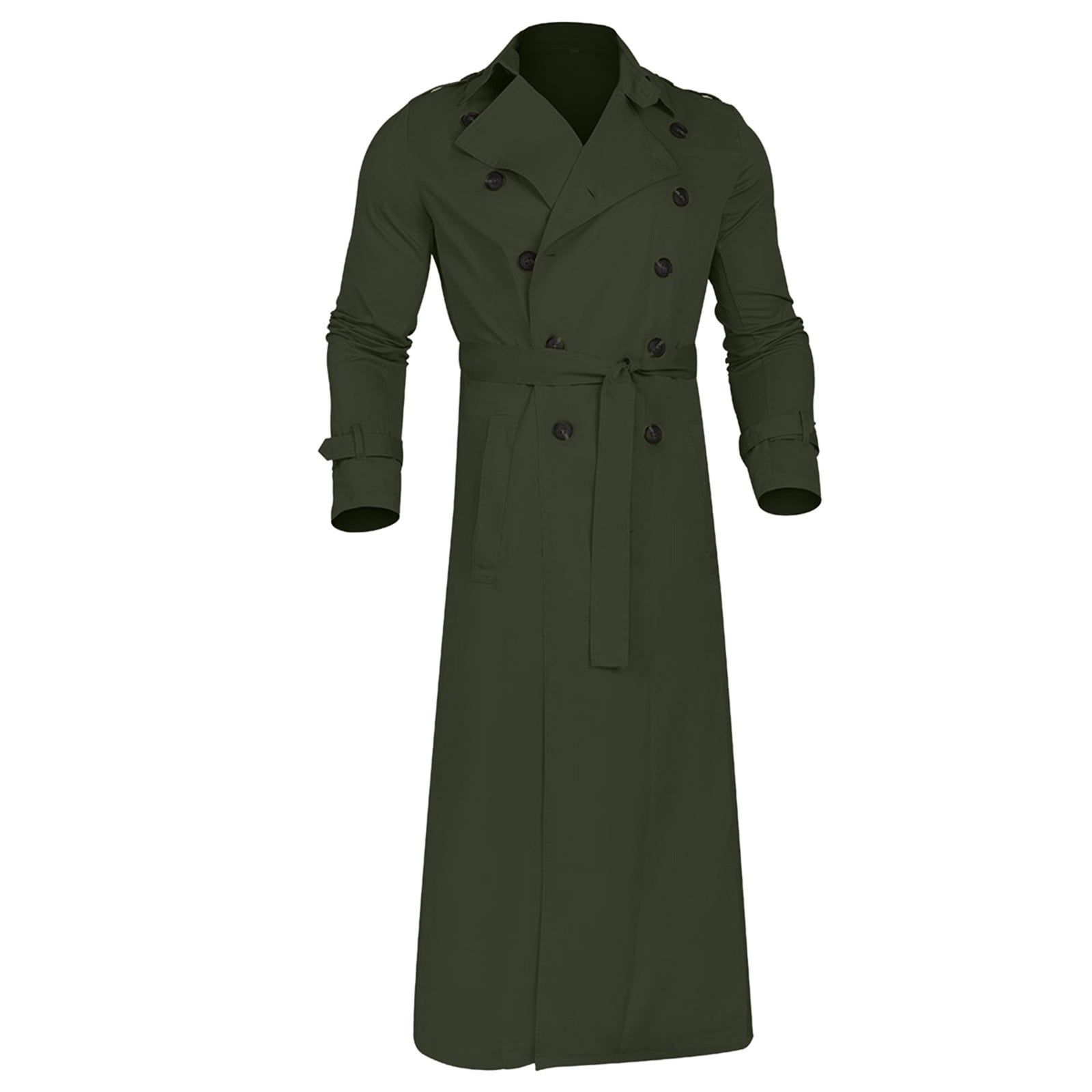 Men's Autumn And Winter Long Trench Coat Double Coats Belt