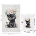 thumbnail image 2 of 1000 Piece Jigsaw Puzzles for Adults - Wood Puzzles - Watercolor Black Cat20" x 30"Portable Wooden Jigsaw Puzzle for Adults, 2 of 8