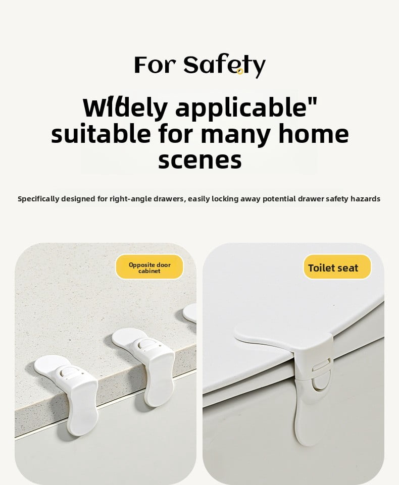 XIHAMA Corner safety lock - 10 pieces, White, multifunctional children's furniture drawer lock