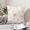 thumbnail image 2 of DouZhe Velvet Decorative Throw Pillow Covers Set of 2, Soft Square Cushion Cover with Invisible Zipper Cartoon Cute Birds Flower Printing, 18"x18", 2 of 7