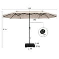 thumbnail image 3 of Costway 8.1' Beige Market Patio Umbrellas, Crank Lift, 3 of 9