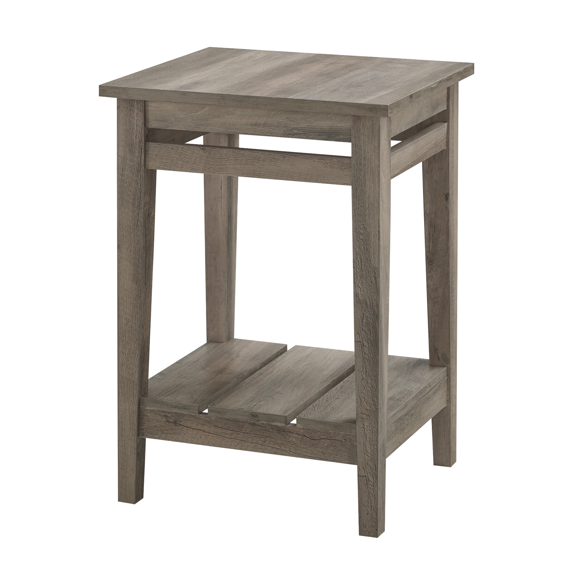Manor Park Modern Farmhouse Plank End Table, Grey Wash