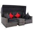 thumbnail image 2 of vidaXL 7 Piece Garden Lounge Set with Cushions Poly Rattan Grey, 2 of 5