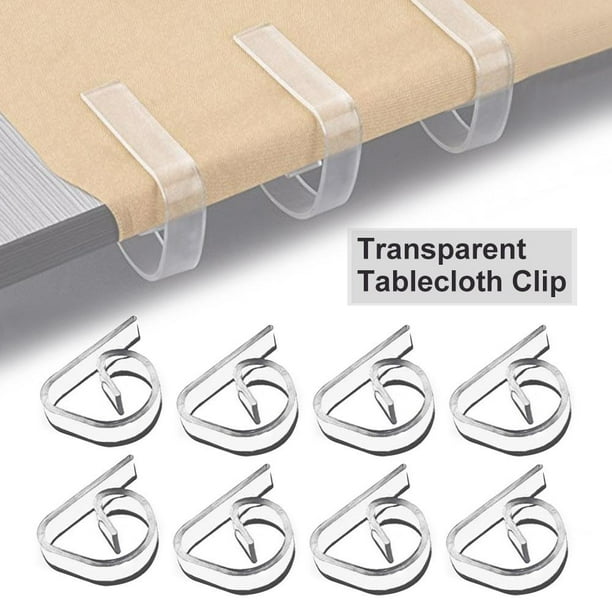 AUTCARIBLE 50 Transparent ABS Tablecloth Clips Table Cloth Clip