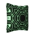 thumbnail image 2 of LNWH Decorative Pillow Covers, Green Chip Circuit Square Sofa Decorative Knit Pillow Case, 20"x20", 2 of 8