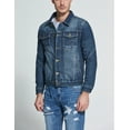 thumbnail image 6 of SSLR Men's Fleece Lined Denim Trucker Jacket Warm Denim Coat, 6 of 7