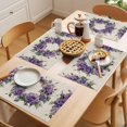 thumbnail image 5 of Placemat Set of 4 Retro Wreath Placemats for Dining Table Purple Flower Washable Table Mats for Kitchen and Party Decor Indoor & Outdoor Use, 5 of 8