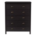 thumbnail image 4 of CorLiving Boston Modern Engineered Wood Tall 5 Drawer Adult Dresser with Interlocking Drawers, Black, 4 of 12